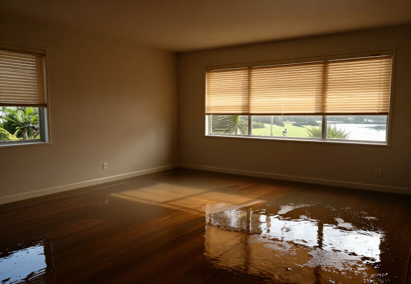 Waterlogged carpet in Sans Souci apartment before drying